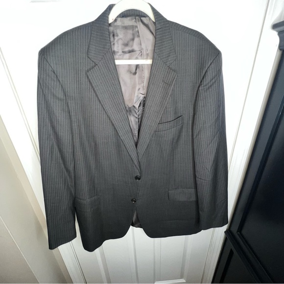 Brooks Brothers 346 Men’s 46L Gray Stripe 100% Wool Sport Coat Suit Jacket 46 L - Picture 5 of 16